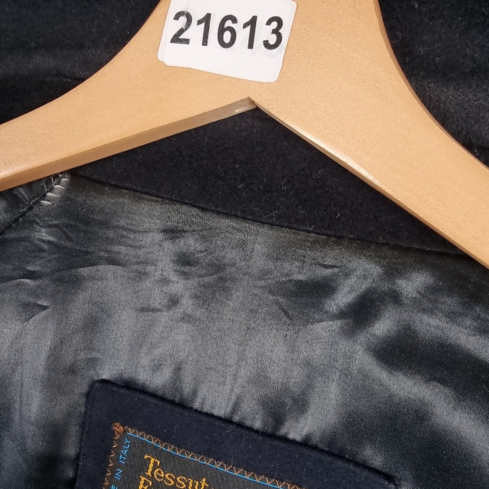 ERMENEGILDO ZEGNA Coat Mens 44 XL Navy Wool & Cashmere Long Trench Overcoat
