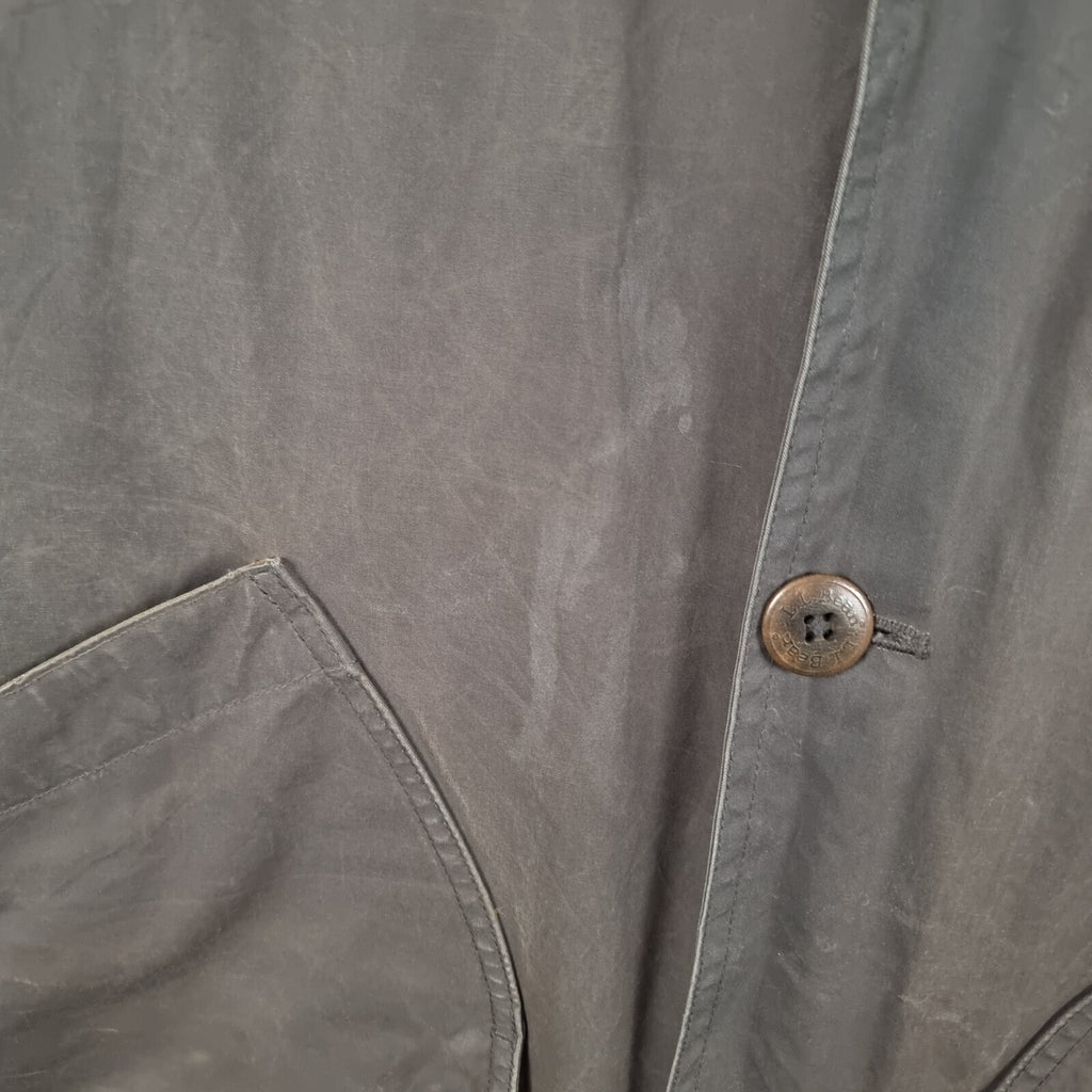 Vintage LL Bean Jacket Mens L Large Green Barn Field Coat Wool Liner Wax Canvas