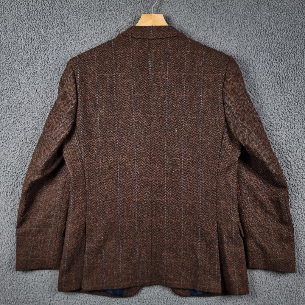 STUMPER & FIELDING Blazer Jacket Mens 42R Check Tweed 100% Wool Hacking Sporting