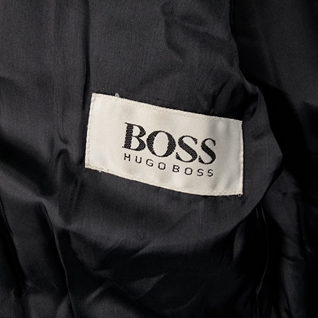 Vintage HUGO BOSS Jacket Mens 48 2XL Purple Check Wool & Cashmere Bomber 80s