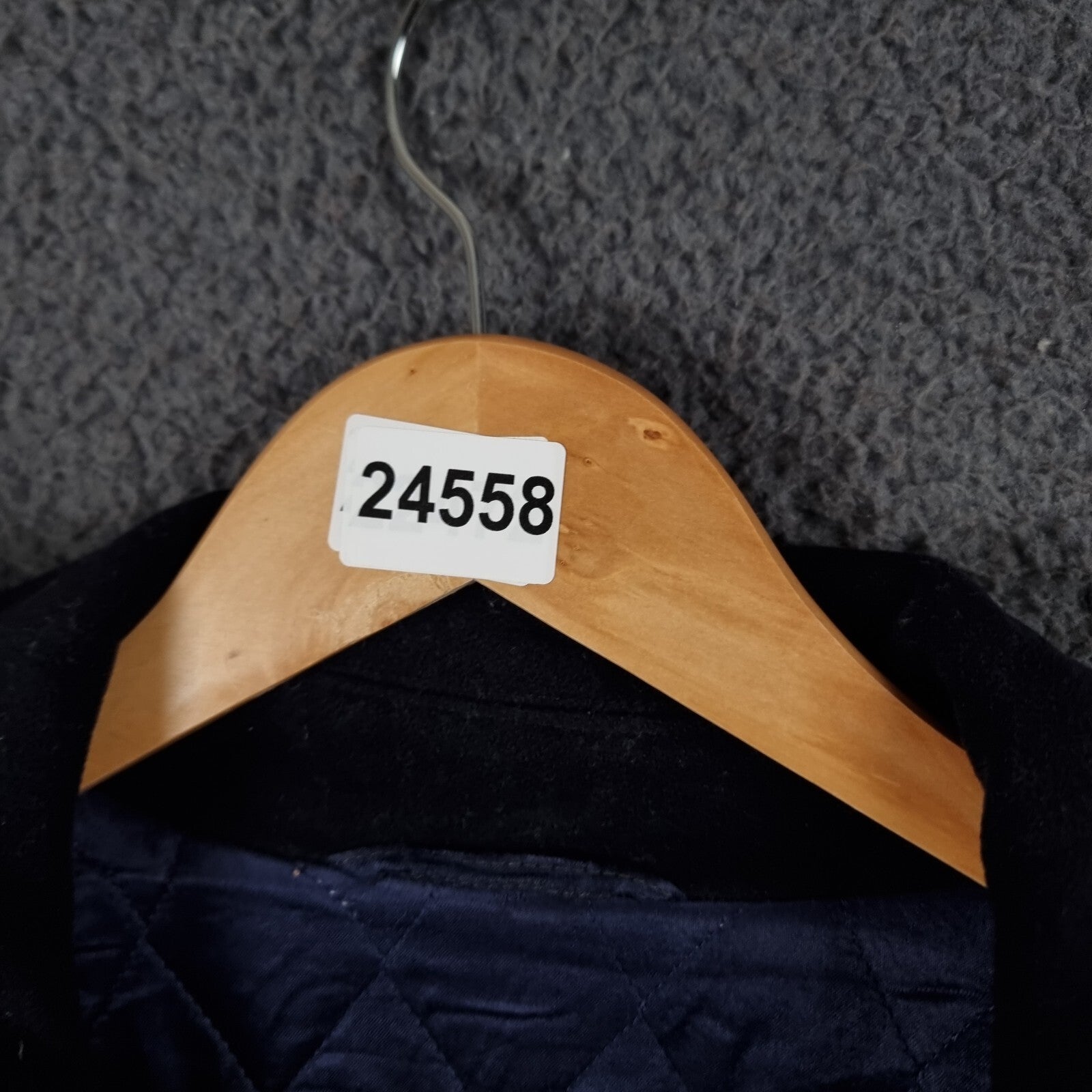 Vintage HUGO BOSS Pea Coat Mens L Large Navy Blue 100% Wool Double Breasted 80s