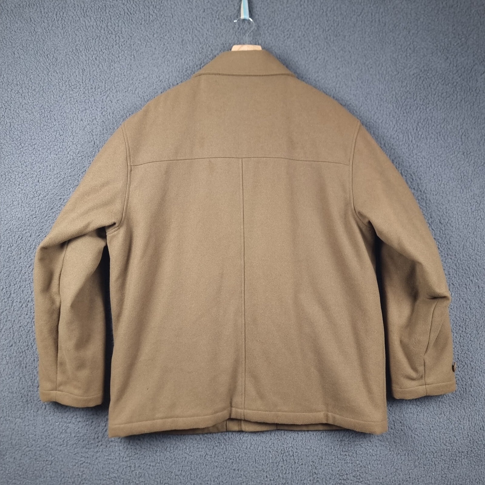 Vintage Timberland Jacket Mens L Brown Wool Coat Overcoat Insulated Collared 2002 Y2K