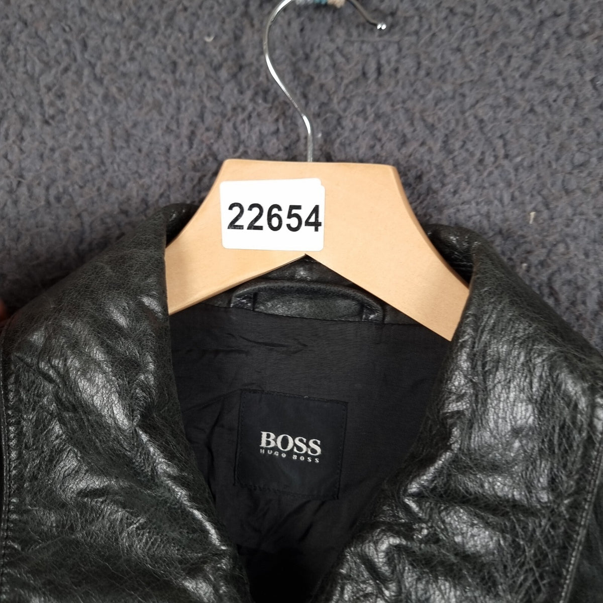 Vintage HUGO BOSS Leather Jacket Mens M Medium 38 Black Calfskin Nappa Soft 90s