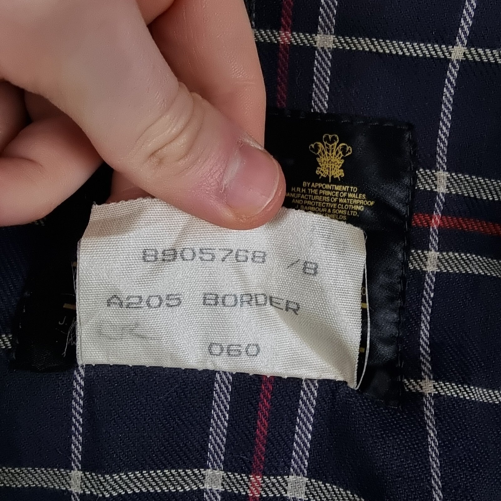 Vintage BARBOUR Border Jacket Mens C36 Navy Wax Waxed Field Coat A205 80s 1989