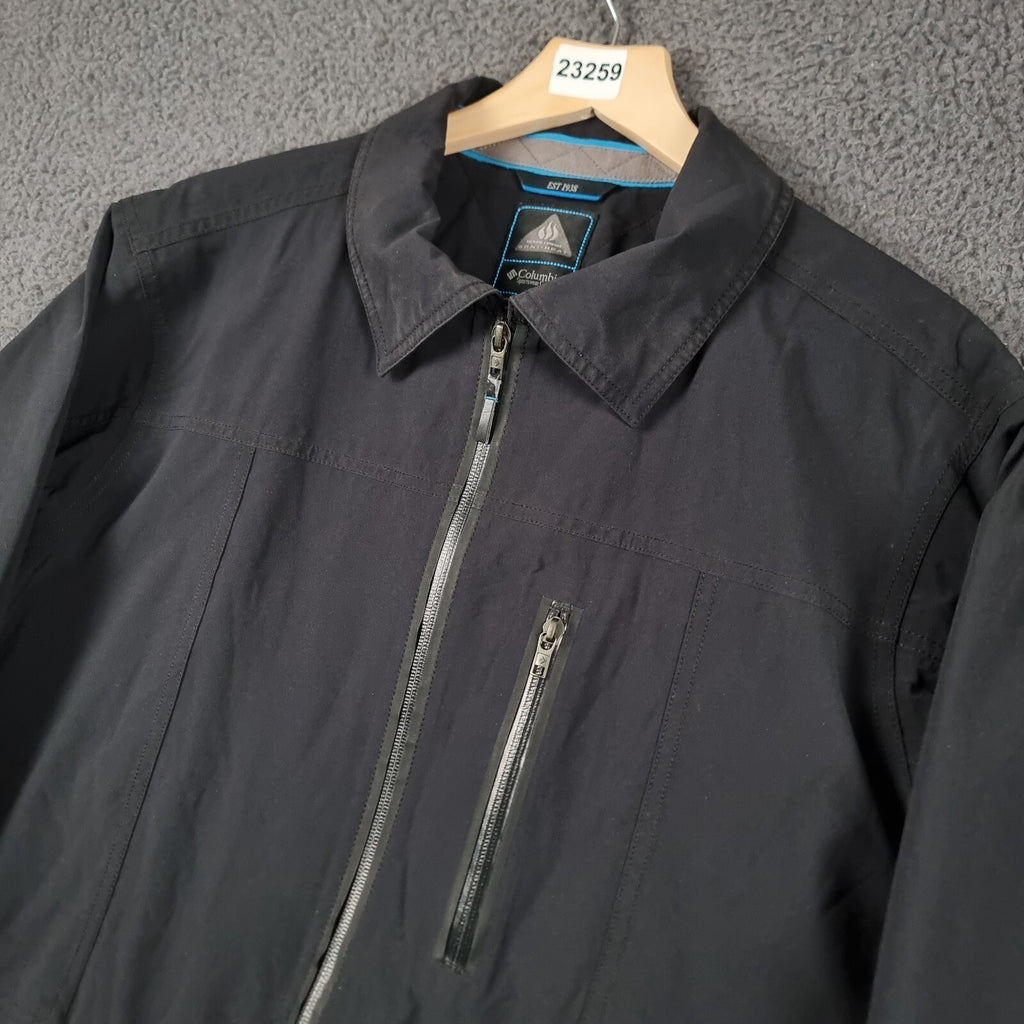 COLUMBIA Jacket Mens XL Black Omni Heat Transit Zone Shell II Waterproof Coat