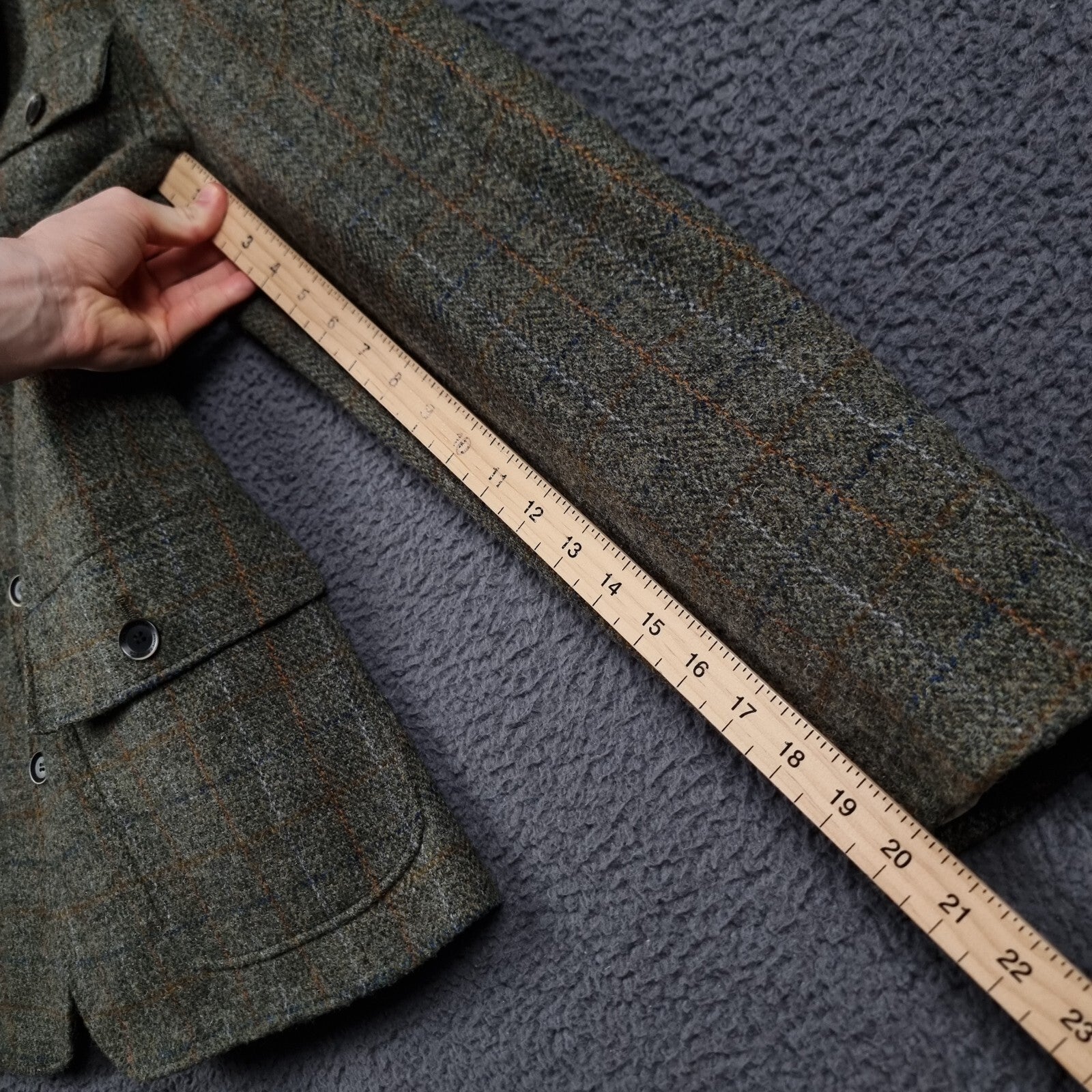 JOHN LEWIS HARRIS TWEED Jacket Mens 2XL Green Check Hunting Norfolk Blazer Wool
