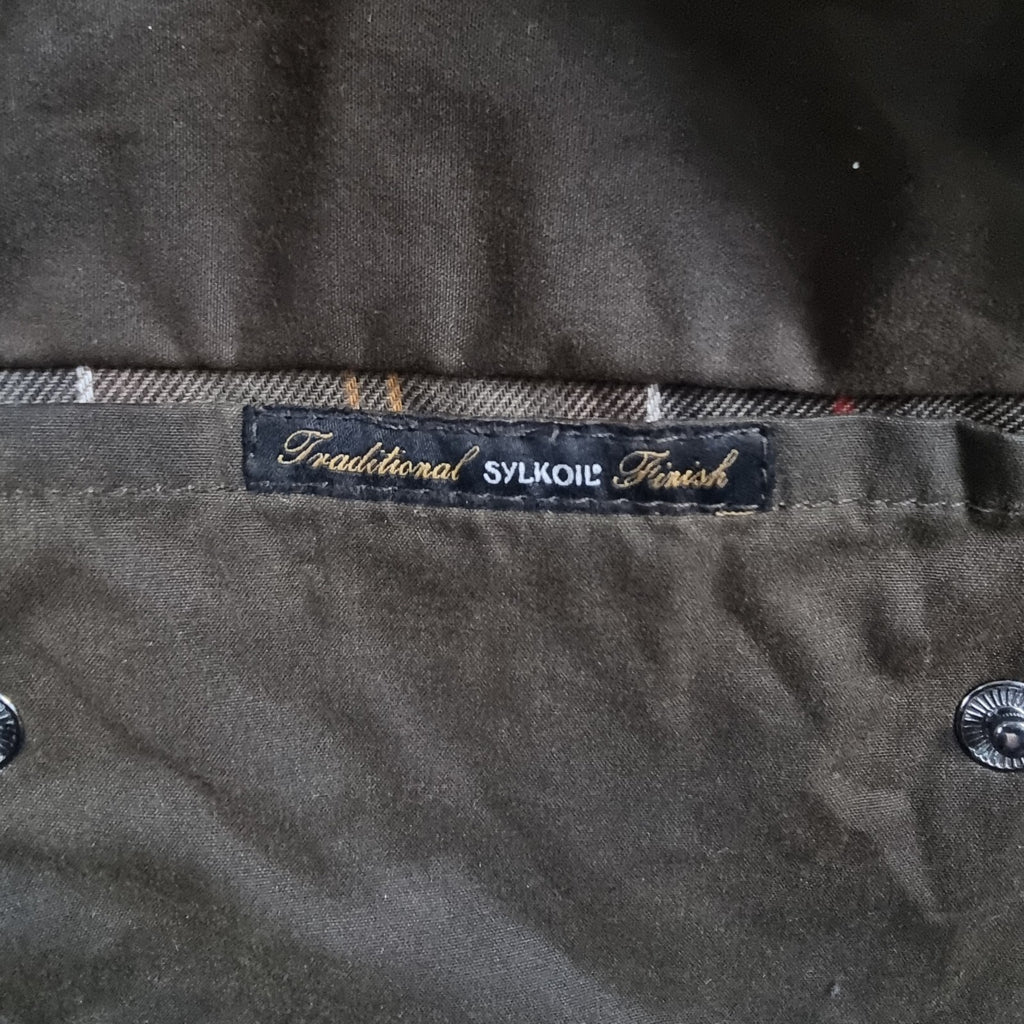 BARBOUR Classic Beaufort Jacket Mens C46 2XL Olive Wax Waxed Field Coat Sylkoil