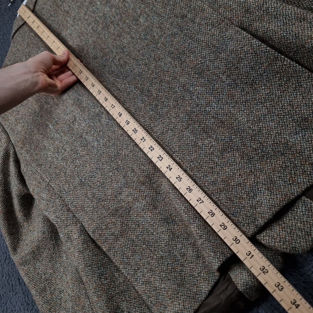 Brook Taverner Harris Tweed Blazer Jacket Mens 42S Brown 100% Wool Sport Coat