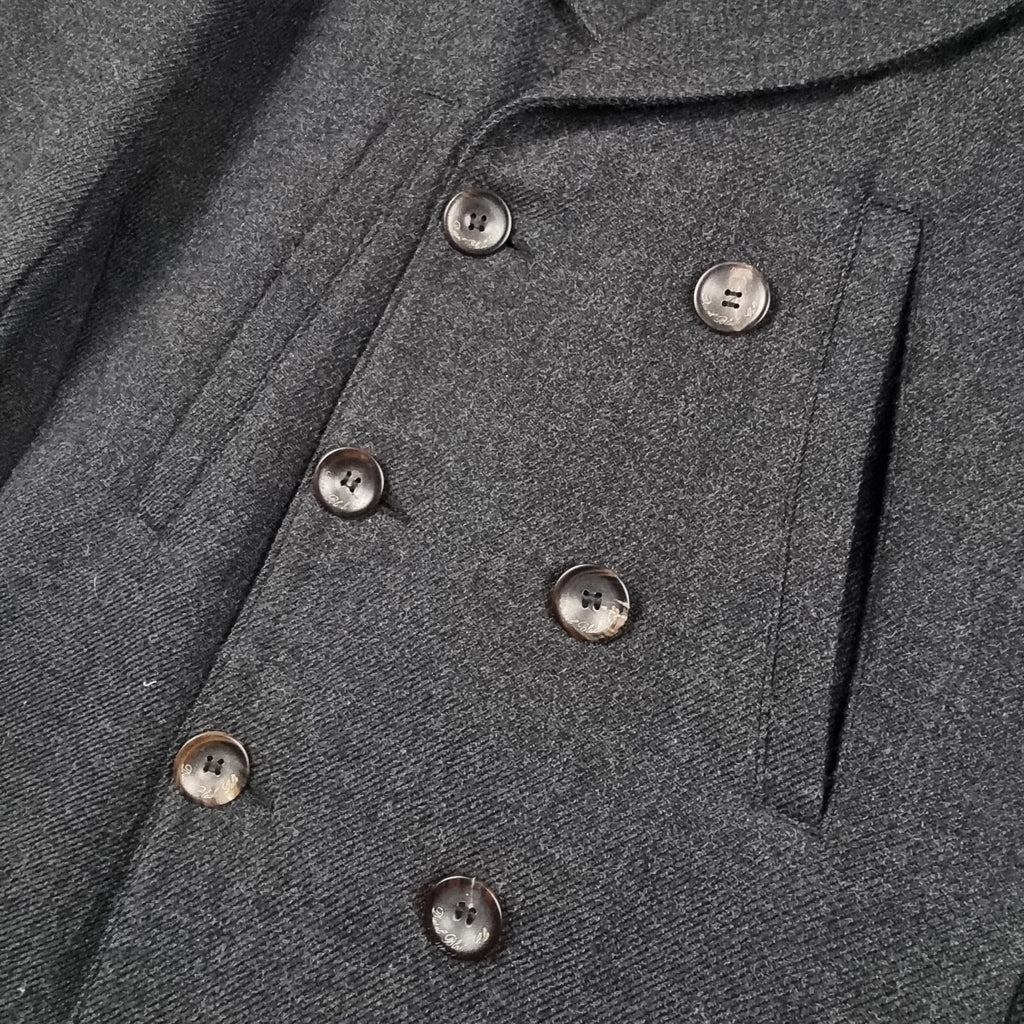 DIESEL Jacket Men S Small Charcoal BLACK GOLD Wool Blend Peacoat Double Breasted