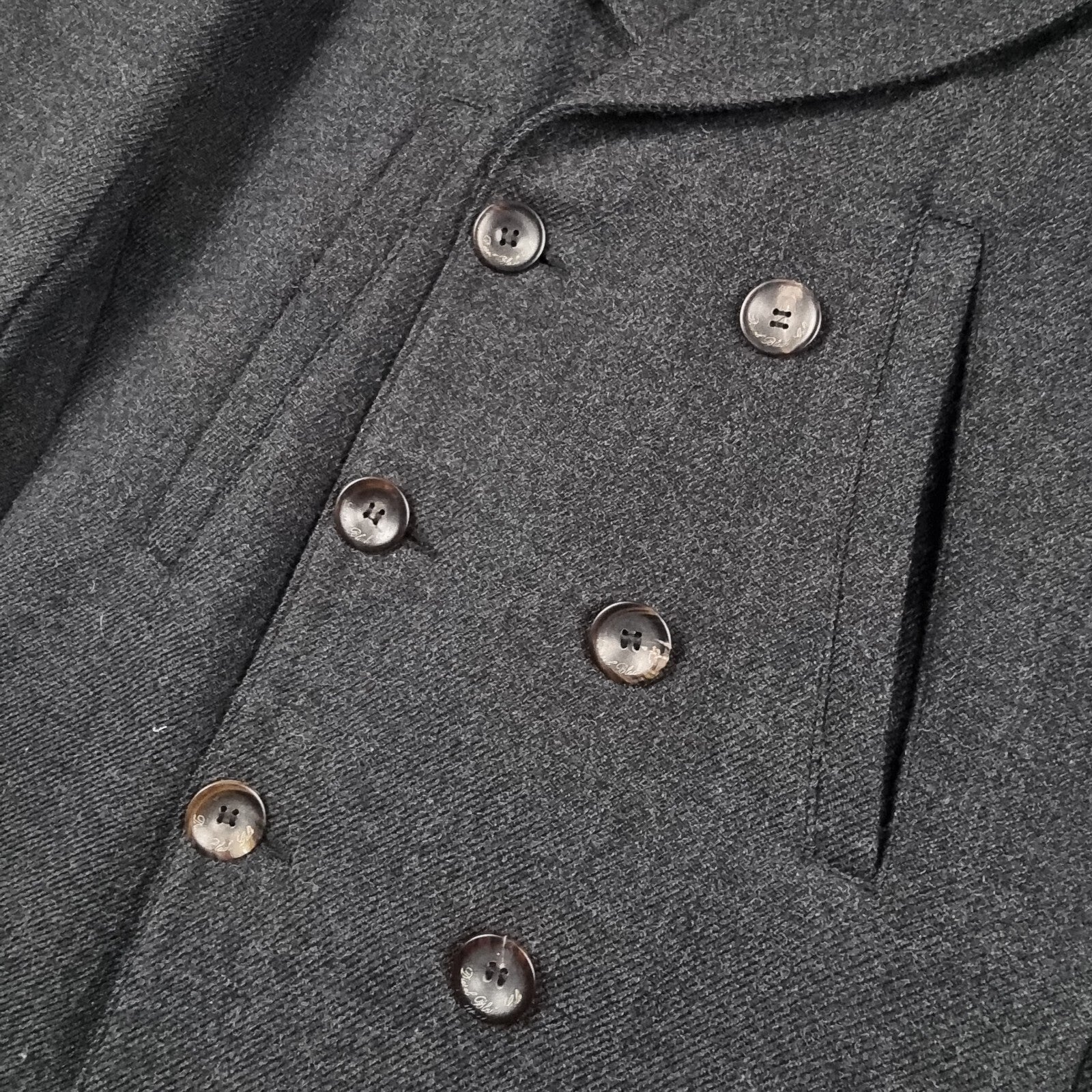 DIESEL Jacket Men S Small Charcoal BLACK GOLD Wool Blend Peacoat Double Breasted