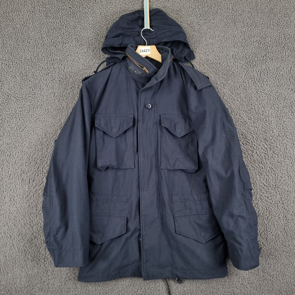 Vintage Alpha Industries Jacket Mens XS Navy Blue M65 Military Field Coat Canvas