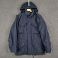 Vintage Alpha Industries Jacket Mens XS Navy Blue M65 Military Field Coat Canvas