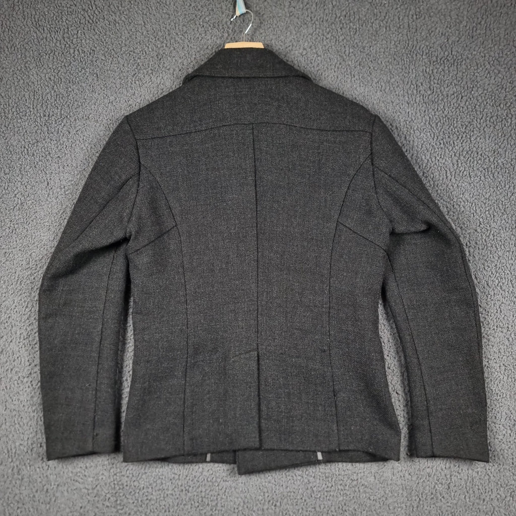 DIESEL Jacket Men S Small Charcoal BLACK GOLD Wool Blend Peacoat Double Breasted