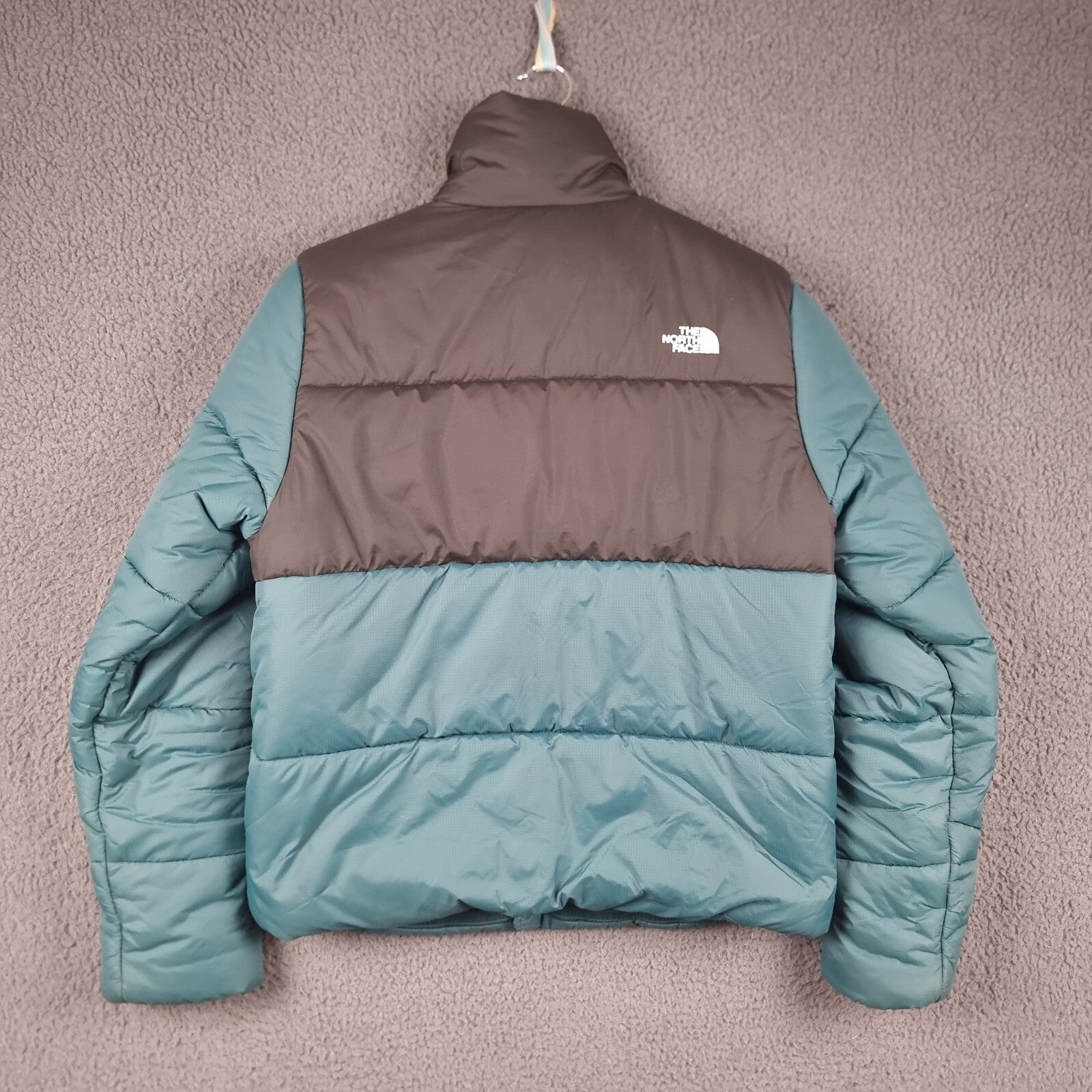 THE NORTH FACE Jacket Womens M Medium Green Black Saikuru Puffer Insulated Zip