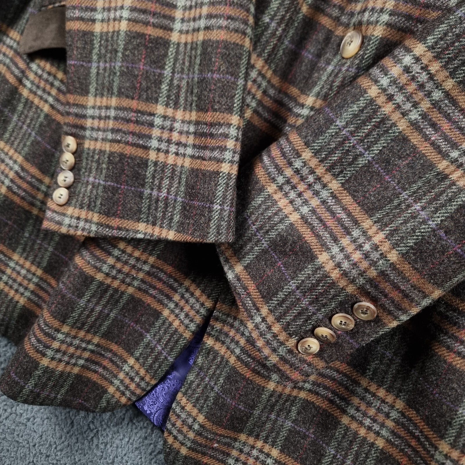 JOHNSTONS OF ELGIN Blazer Jacket Mens 56L 4XL Tweed 100% Wool Lambswool Bespoke