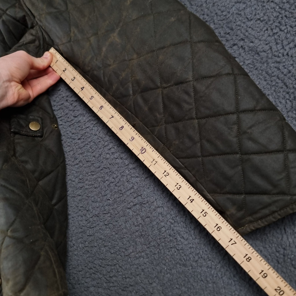 BARBOUR Jacket Mens XL Olive Wax Chelsea Sportsquilt Waxed Quilted