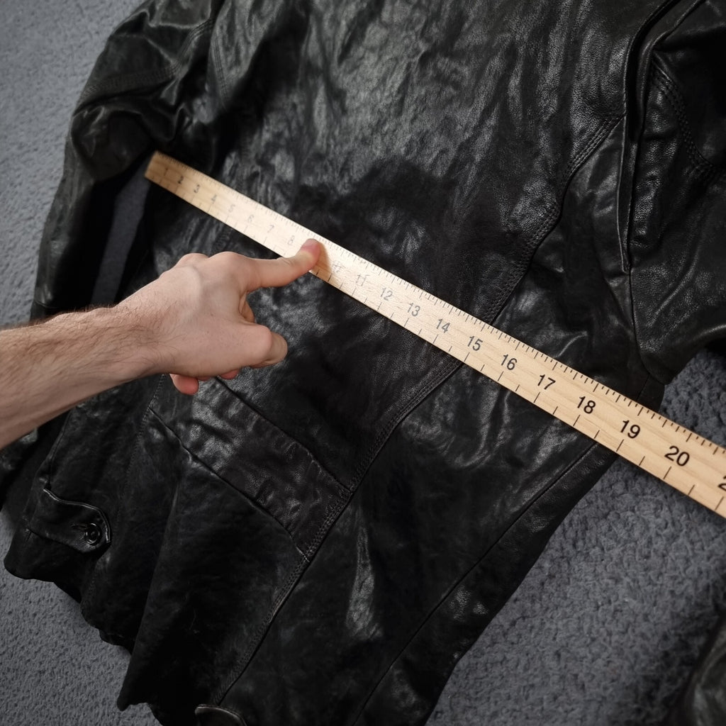DIESEL Leather Jacket Men S Small Brown BLACK GOLD Biker Moto Collared LOXETT
