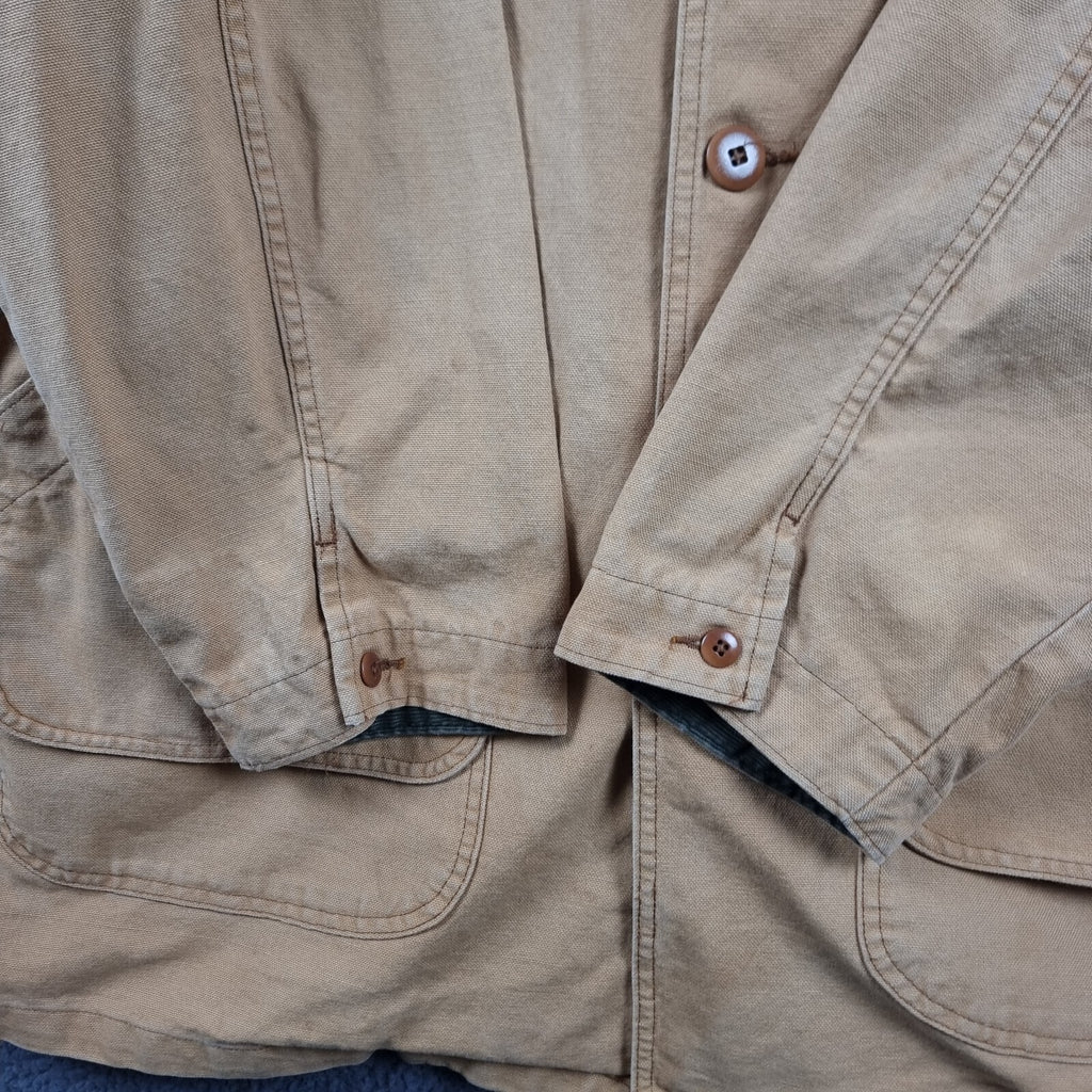 Vintage LL Bean Jacket Mens XL Tall Brown Field Coat Barn Hunting Chore 80s