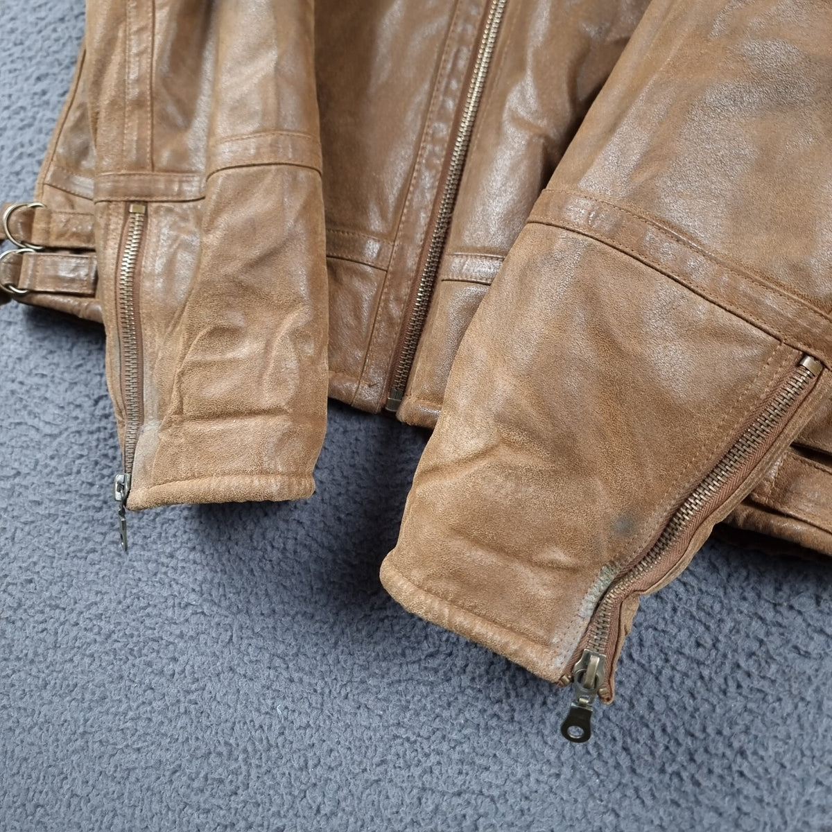 Vintage Leather Flight Jacket Men L Large Brown B3 Bomber Aviator Faux Shearling