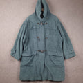 SPORTMAX MAX MARA Duffle Coat Women UK 14 Green Mohair Wool Blend Long Oversized