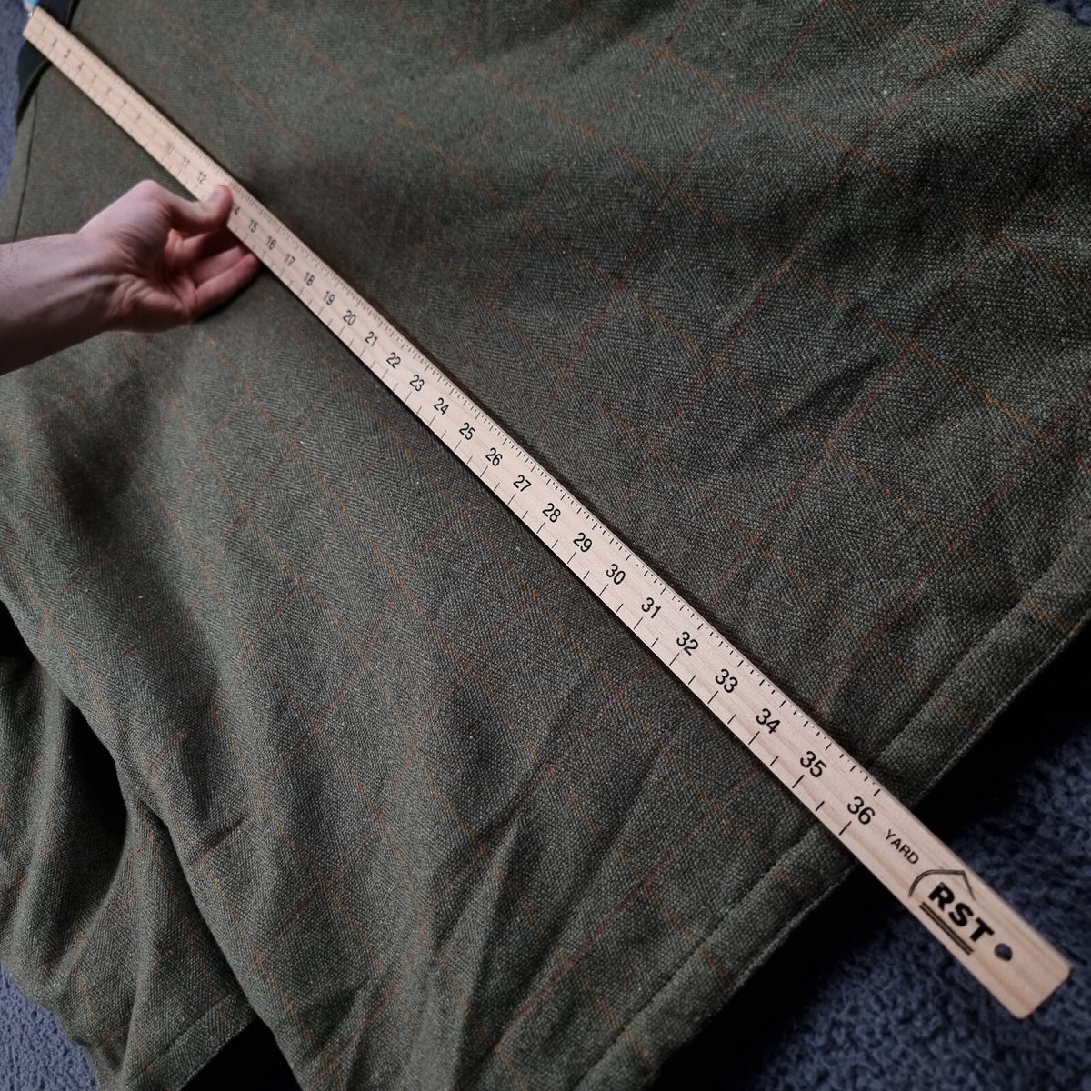 BRONTE Shooting Jacket Mens L Large Green Check Derby Tweed Wool Field Coat UK