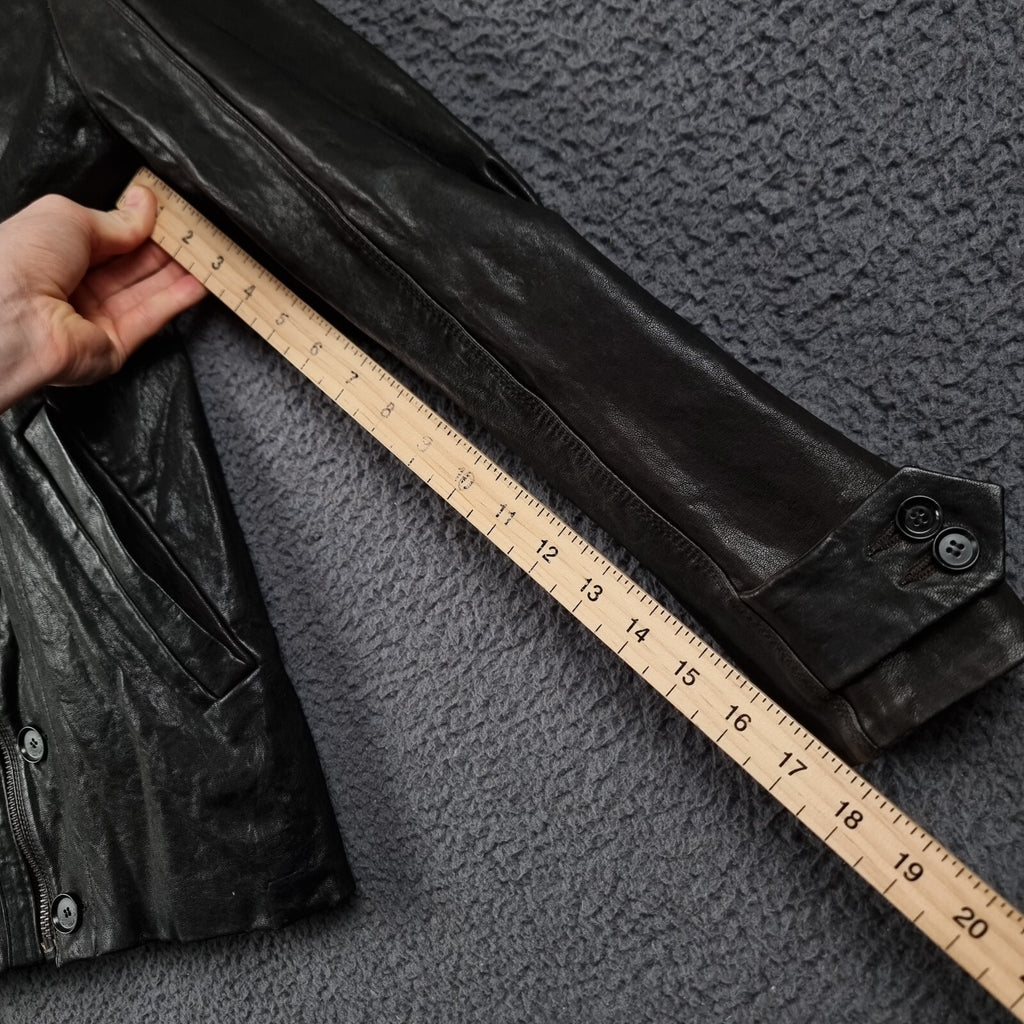DIESEL Leather Jacket Men S Small Brown BLACK GOLD Biker Moto Collared LOXETT