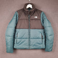 THE NORTH FACE Jacket Womens M Medium Green Black Saikuru Puffer Insulated Zip