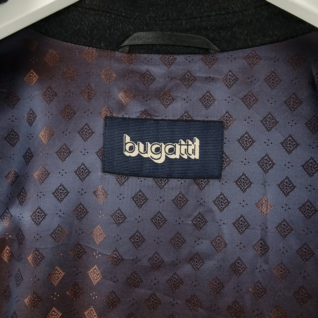 Bugatti Alpen Loden Coat Mens XL 50 Charcoal Wool Long Trench Overcoat Collared