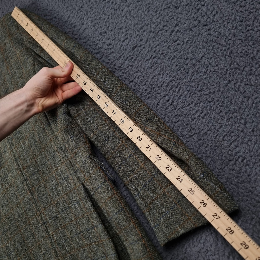 JOHN LEWIS HARRIS TWEED Jacket Mens 2XL Green Check Hunting Norfolk Blazer Wool