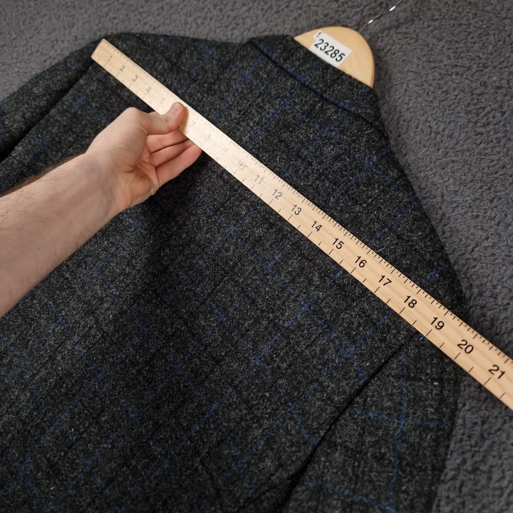 Vintage HARRIS TWEED Suit Mens 44R W38 L30 Grey Check Hacking Blazer Trousers