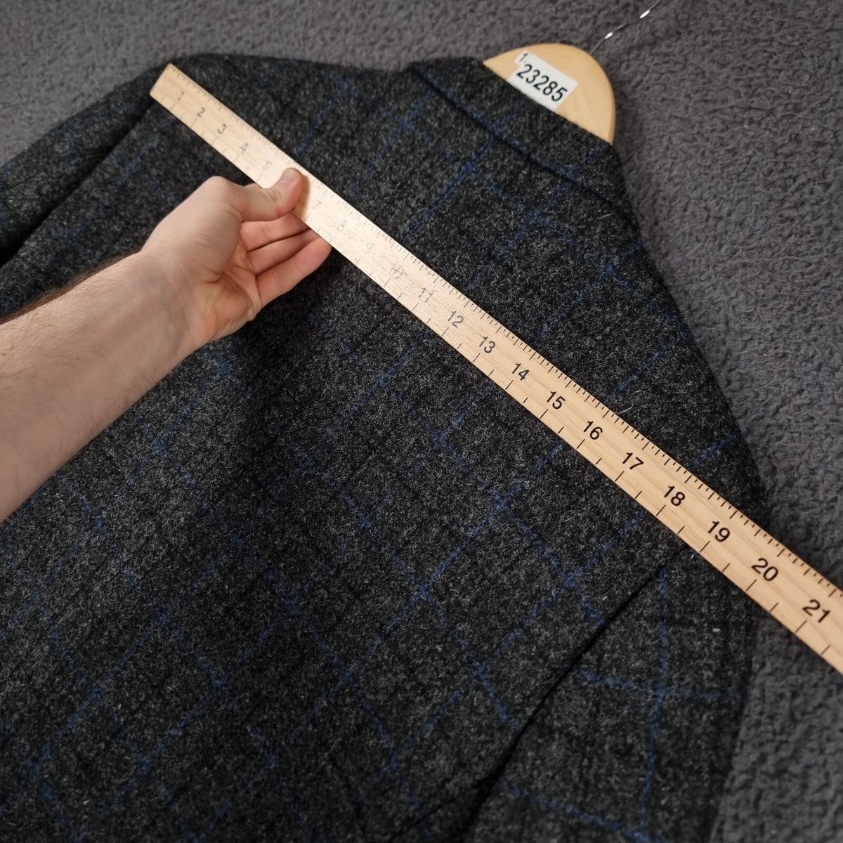 Vintage HARRIS TWEED Suit Mens 44R W38 L30 Grey Check Hacking Blazer Trousers
