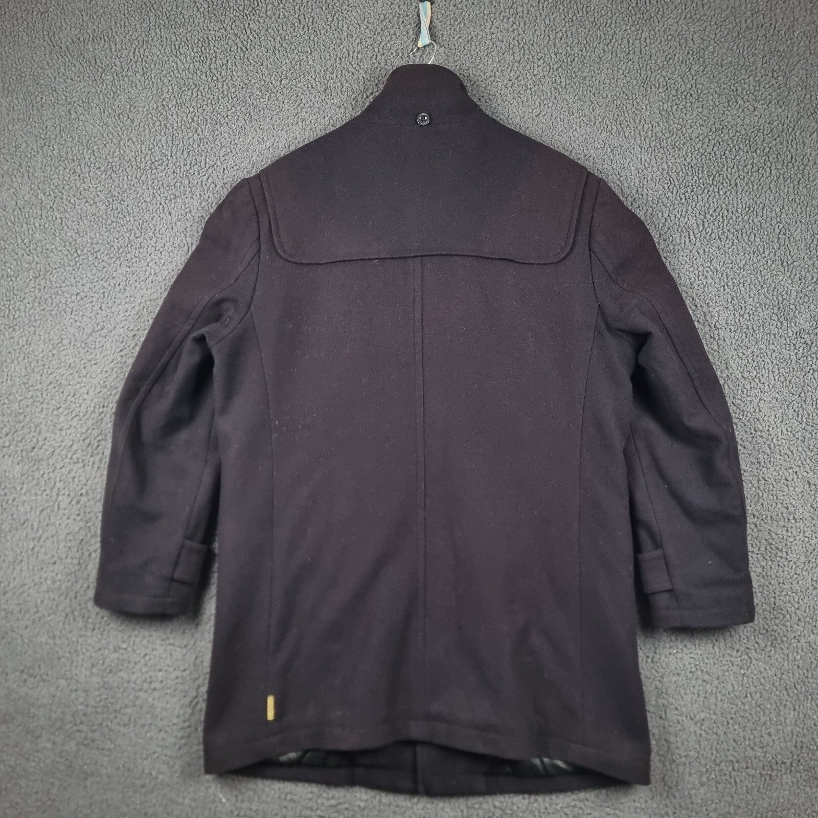 ARMANI JEANS Coat Mens L Large Navy Blue Wool Overcoat Peacoat 30th Anniversary
