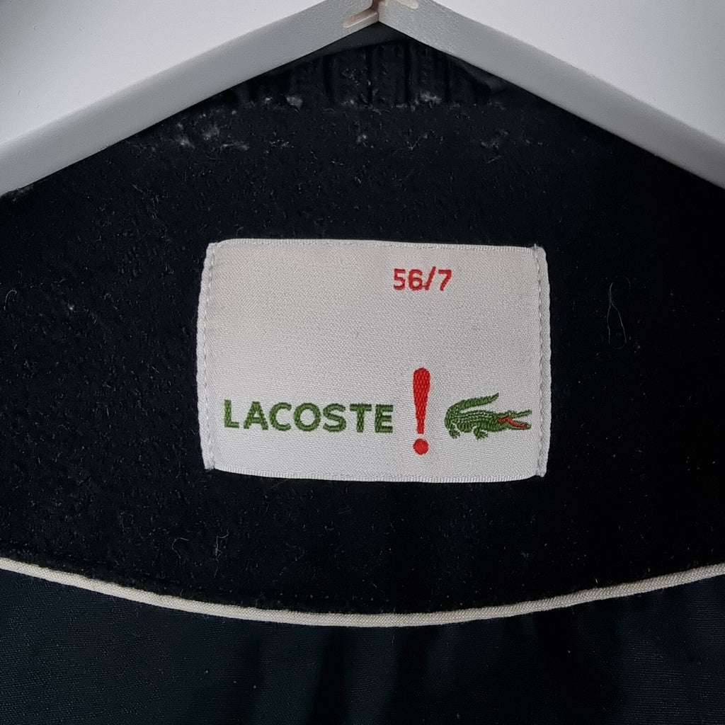LACOSTE Jacket Mens 2XL 56 FR 7 Blue Navy Wool Blend Bomber Varsity Flight