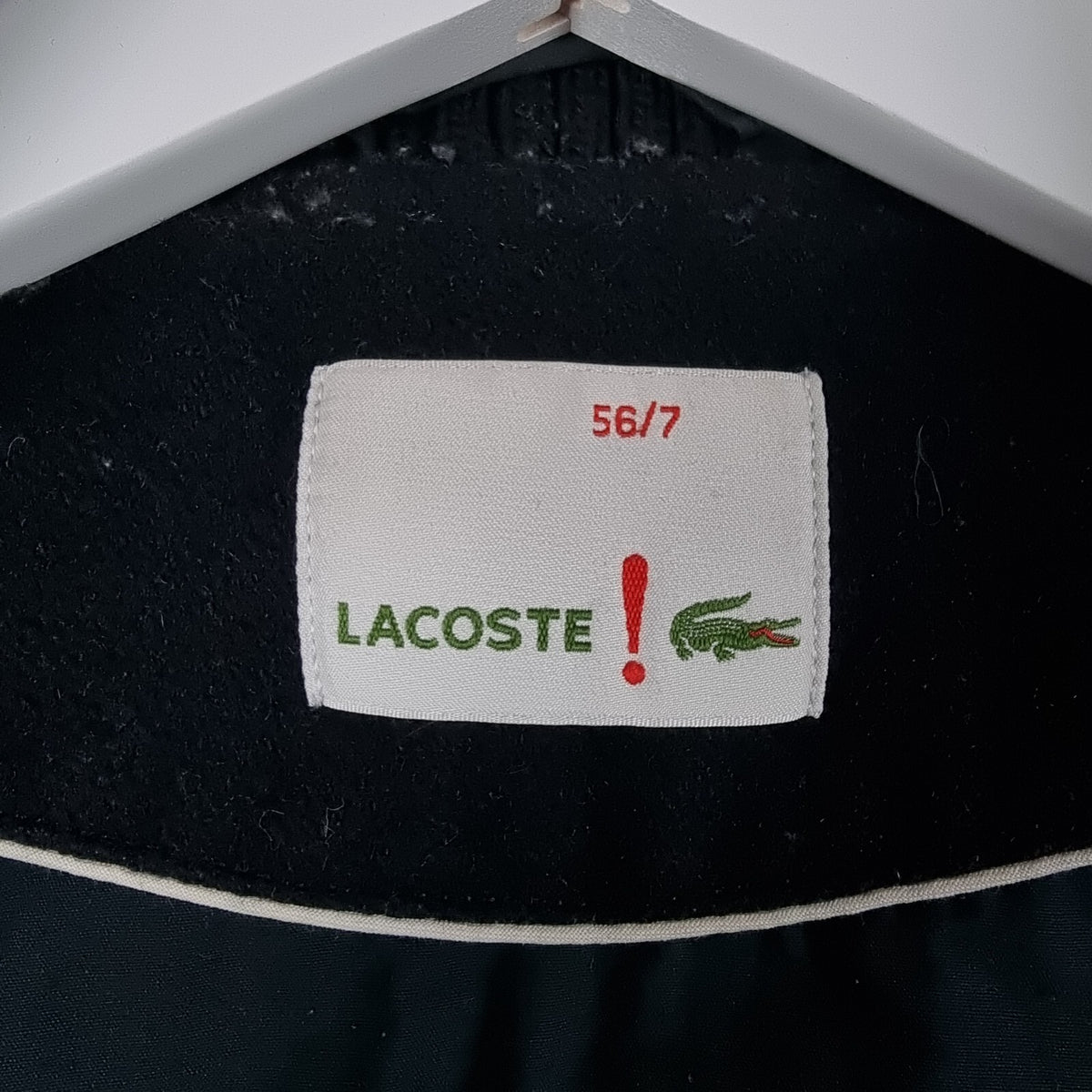 LACOSTE Jacket Mens 2XL 56 FR 7 Blue Navy Wool Blend Bomber Varsity Flight
