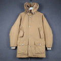 Vintage WOOLRICH Jacket Mens XS Brown Down Arctic Parka Coyote Fur USA Made