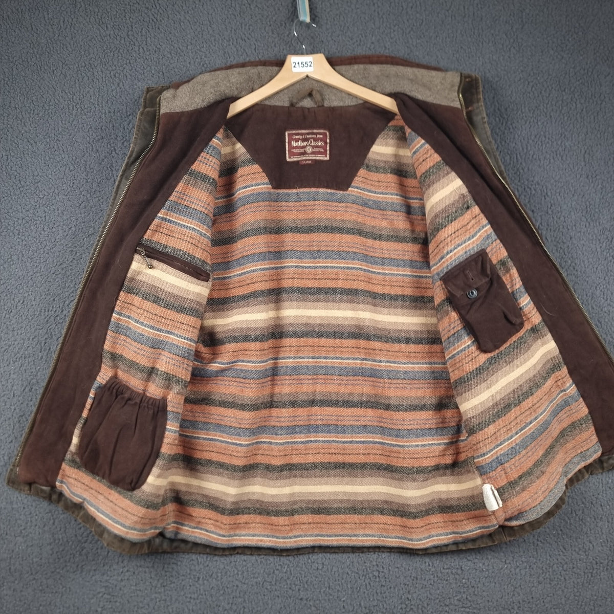 MARLBORO CLASSICS Jacket Mens XL Brown Wax Look Blanket Lined Ranch Field Coat