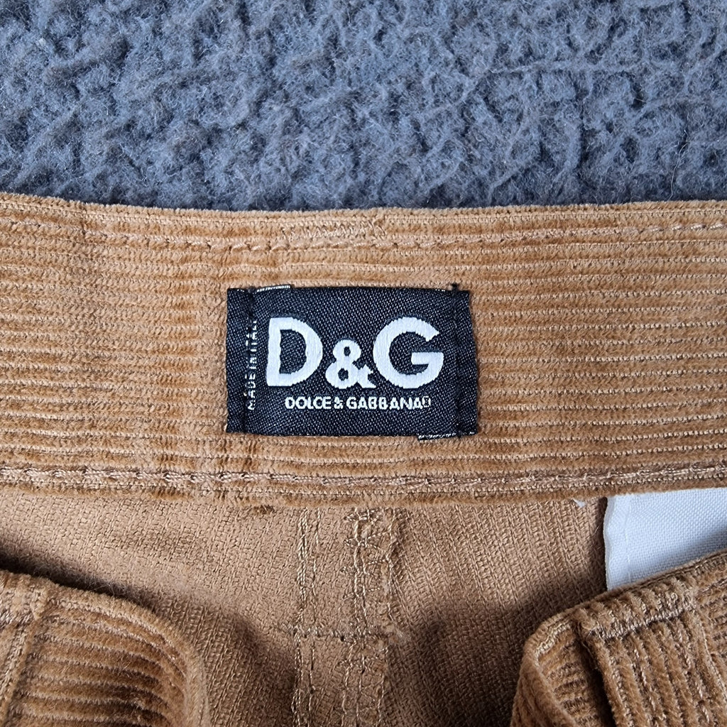 DOLCE & GABBANA Trousers Mens W32 L30 Brown Corduroy Cord 100% Cotton Italy Made