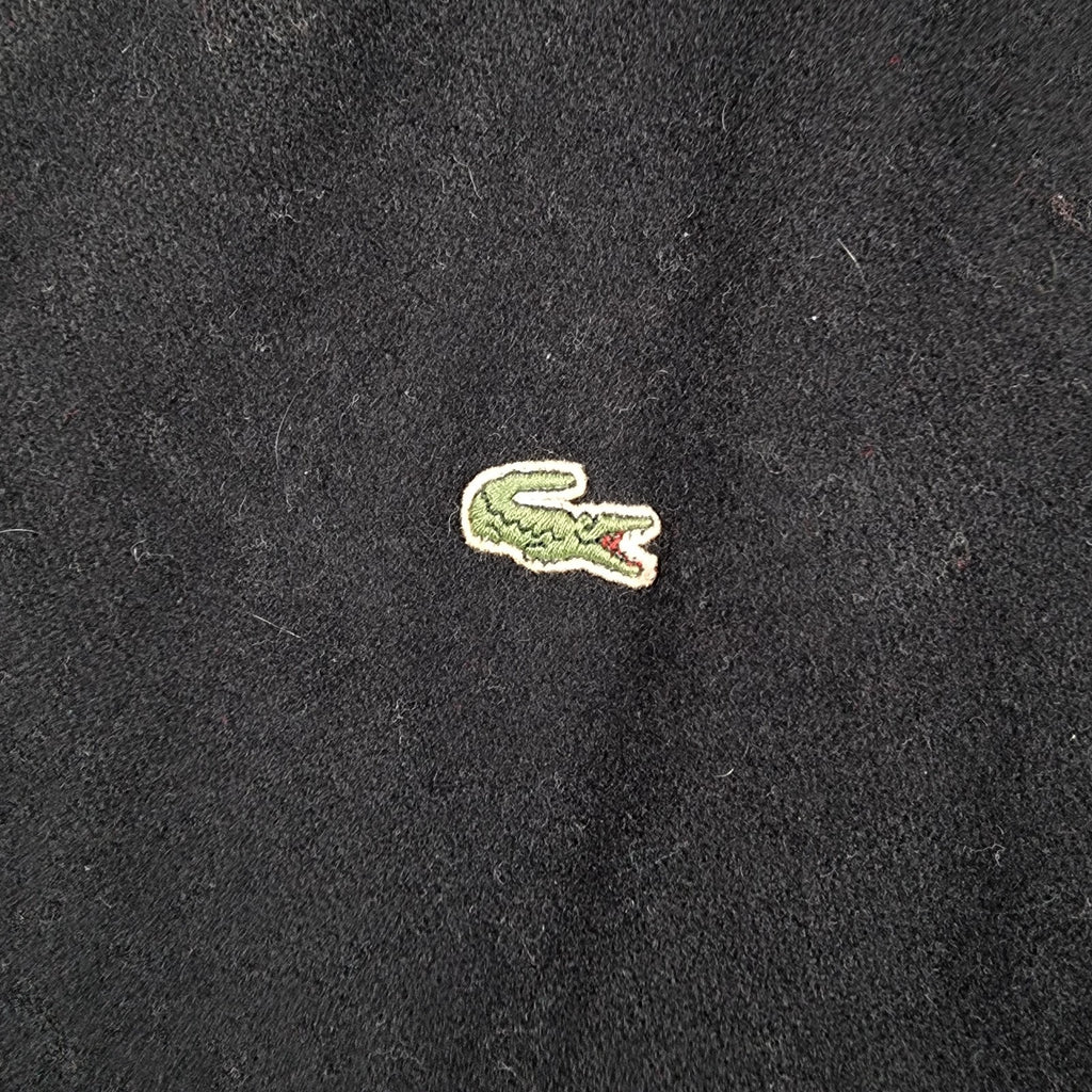 Vintage LACOSTE Jacket Mens 3XL 8 Black Wool Blend Bomber Full Zip Lined Y2K
