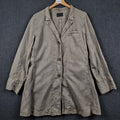 OSKA Jacket Womens Size 3 UK 14 16 Beige Linen Blend Button Trench Coat Collared