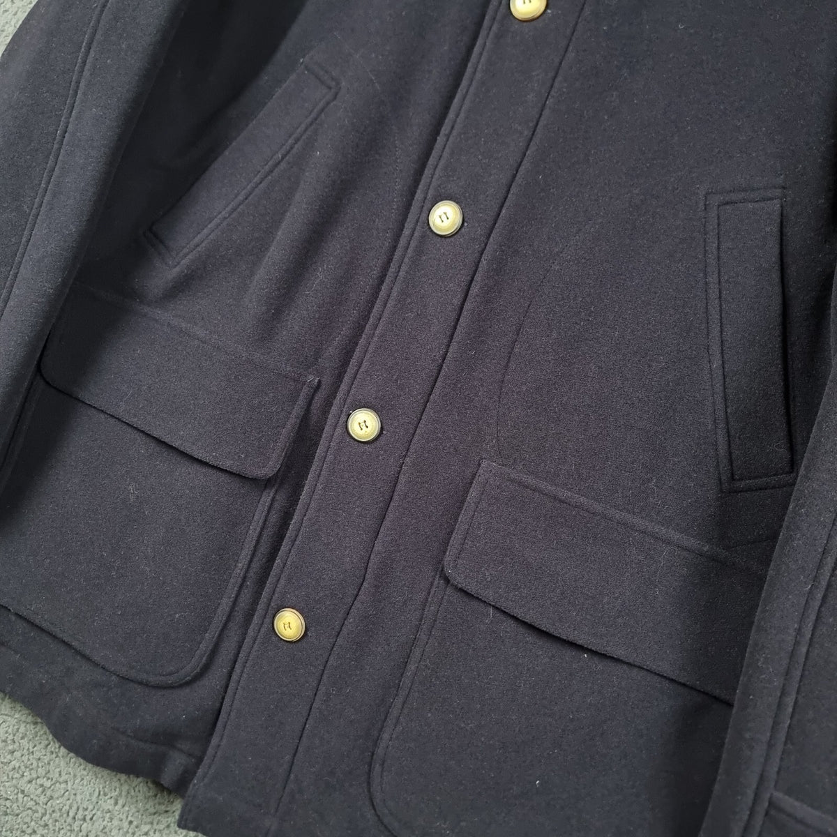 ERMENEGILDO ZEGNA Coat Mens XL Navy 100% Wool Overcoat Jacket Long Yachting
