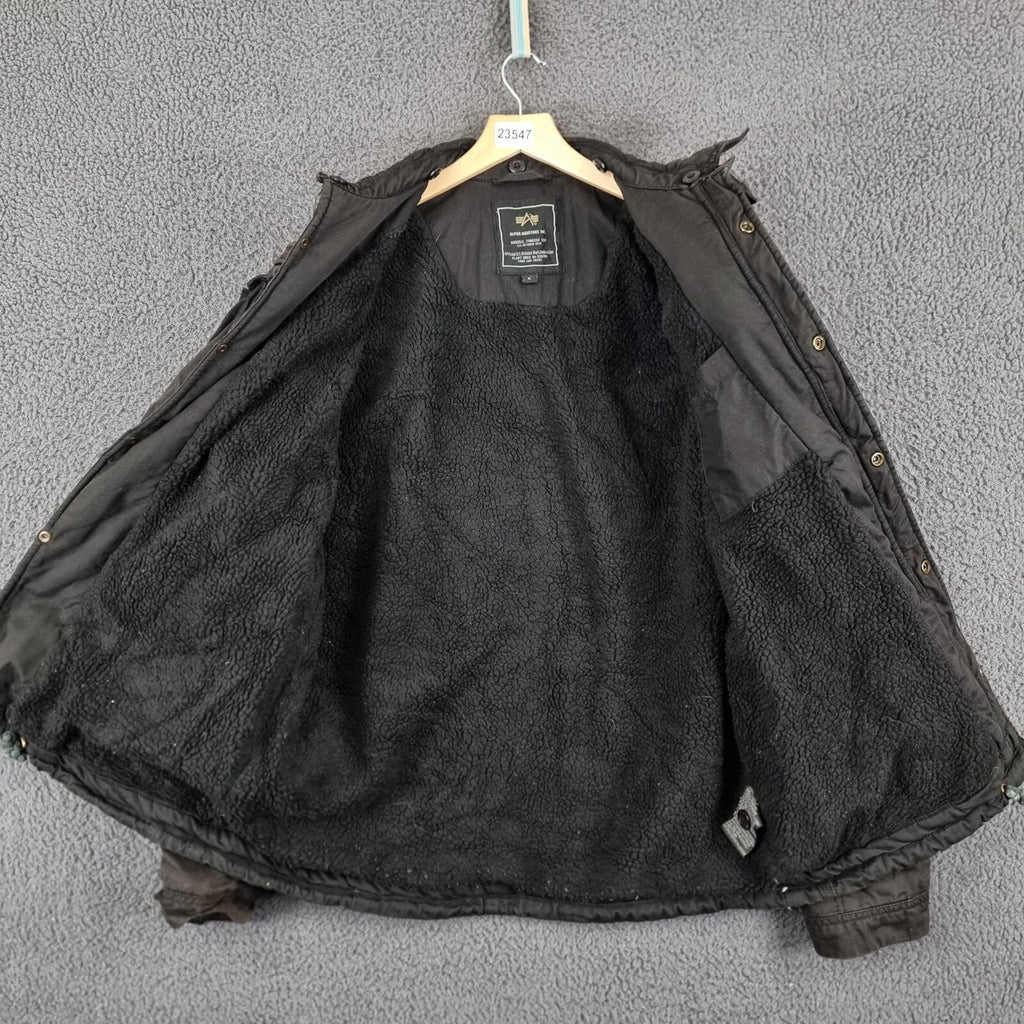 Vintage Alpha Industries Jacket Mens XL Black M65 Military Field Coat Canvas