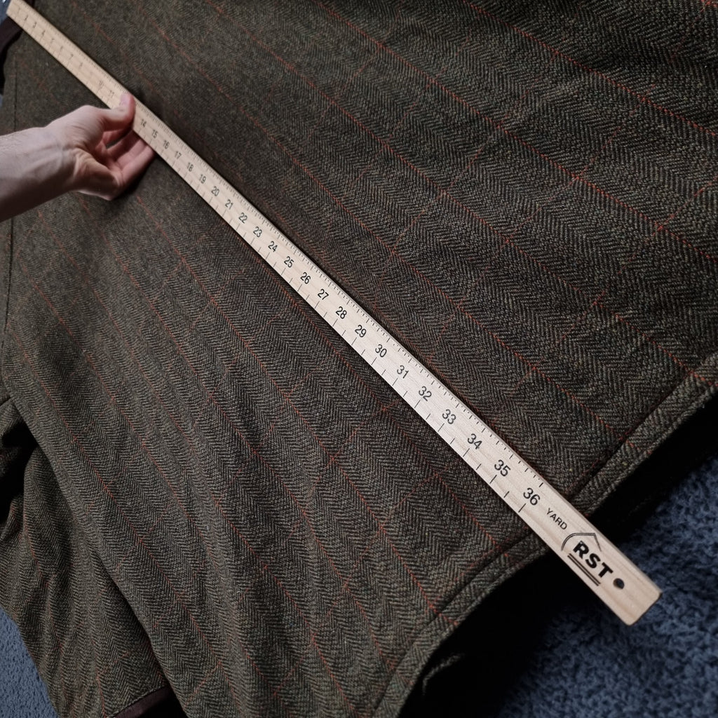 HOGGS OF FIFE Field Pro Jacket Mens 2XL Green 100% Wool Tweed Shooting Harewood