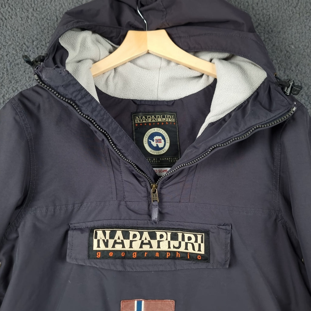 NAPAPIJRI Rainforest Winter Jacket Mens S Small Navy Waterproof Fleece Smock
