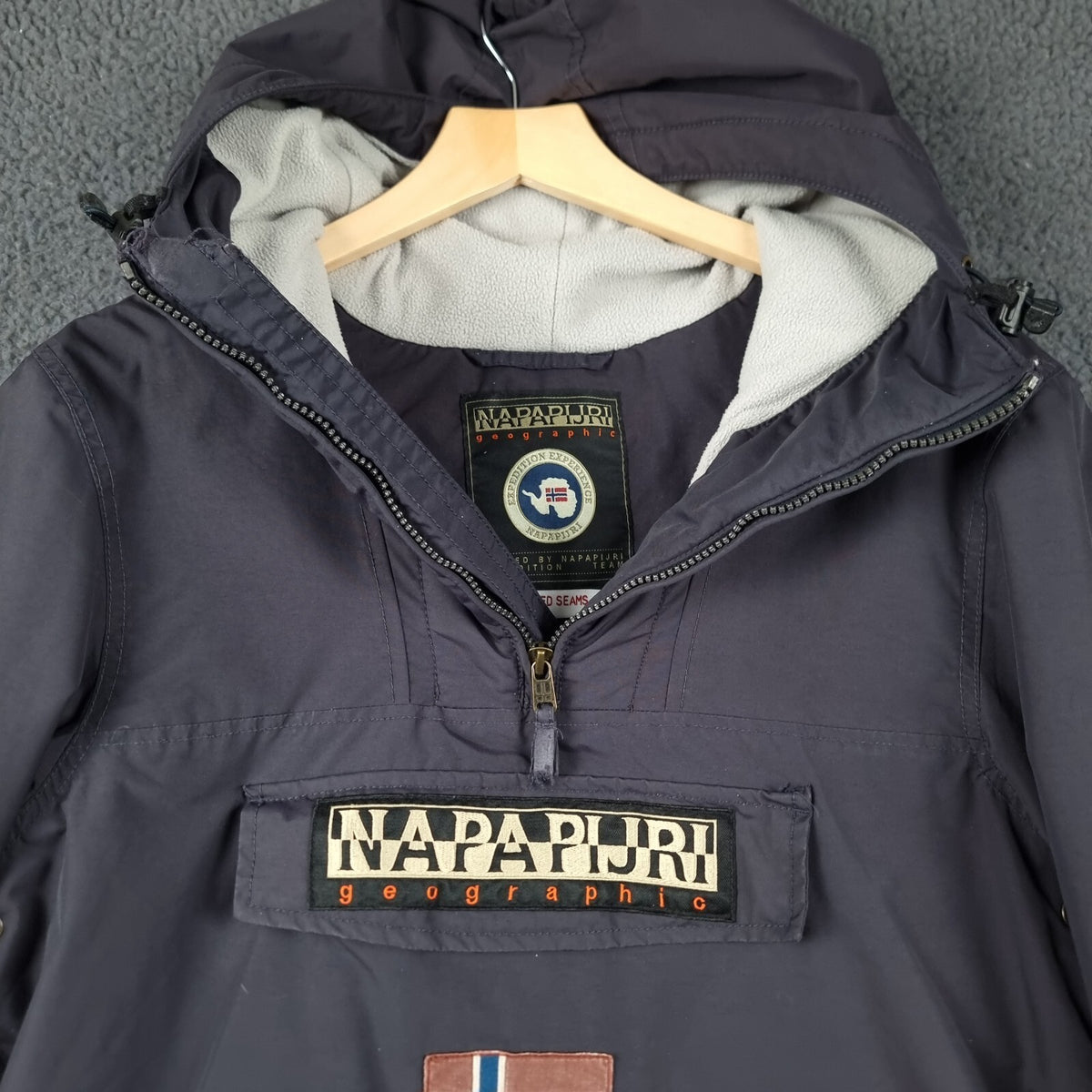 NAPAPIJRI Rainforest Winter Jacket Mens S Small Navy Waterproof Fleece Smock