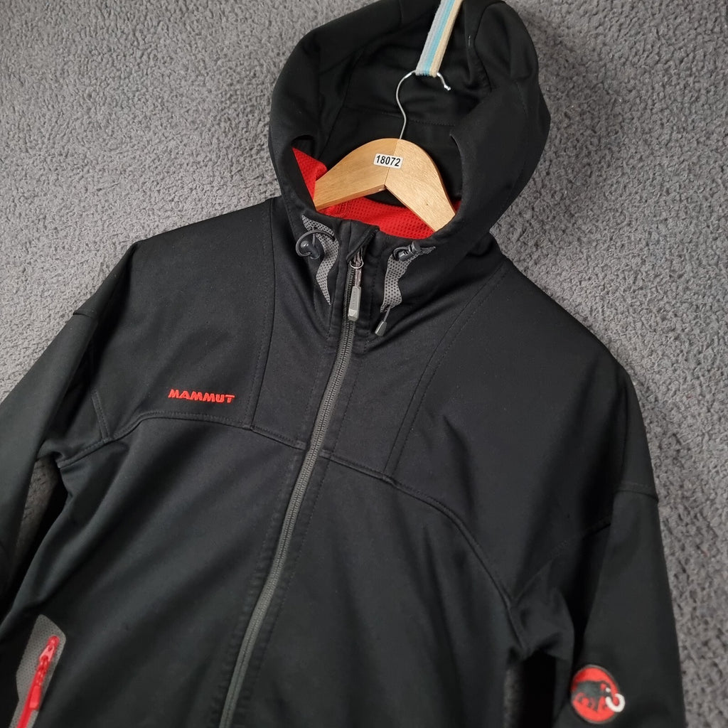MAMMUT Jacket Mens M Medium Black Ultimate Hoody Windstopper Softshell Hooded