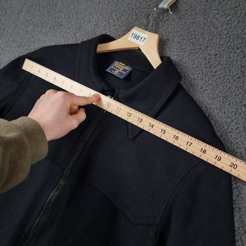 Vintage ERMENEGILDO ZEGNA Yachting Jacket Mens L Large Wool Collared Zip 80s