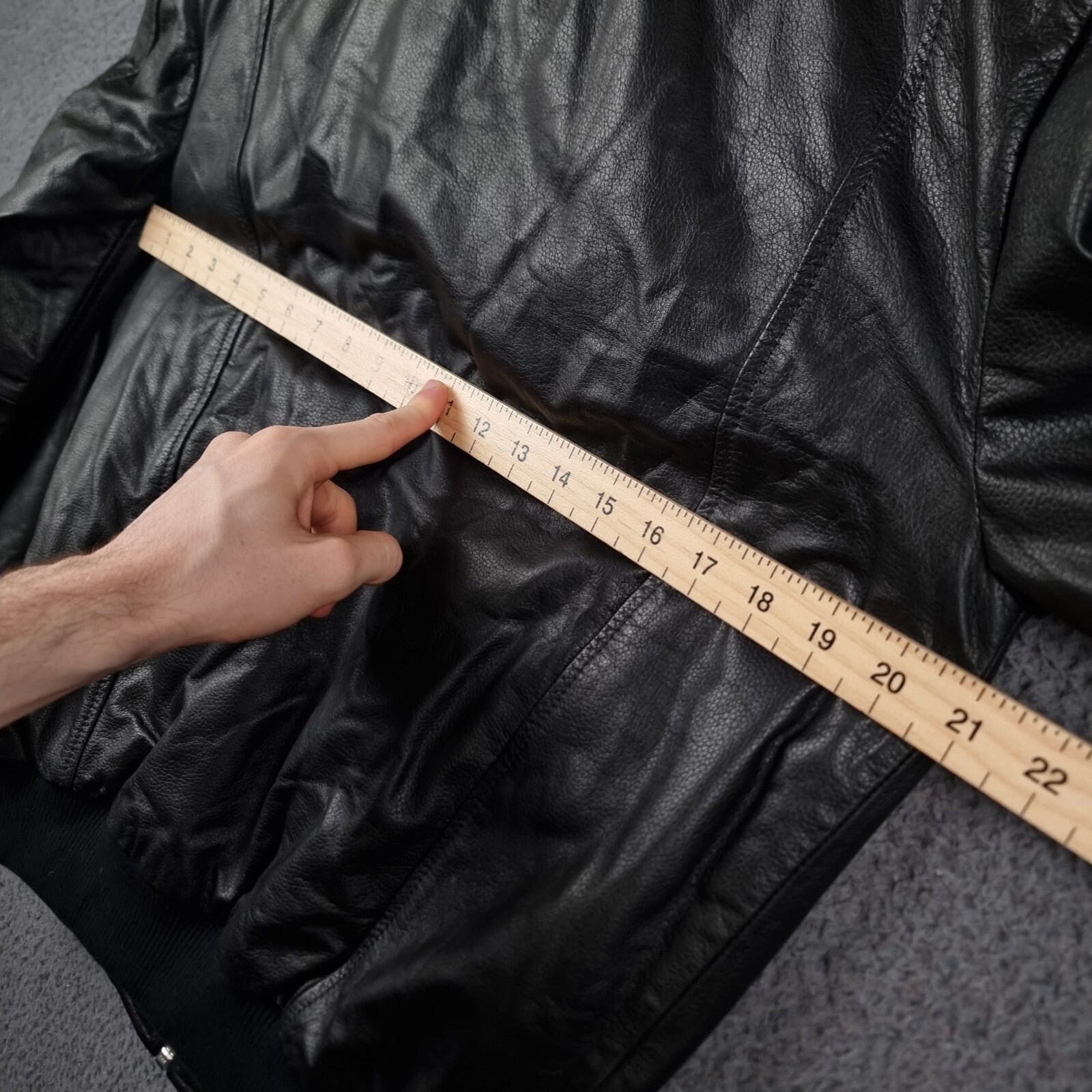 SUPERDRY Leather Jacket Mens L Large Black Biker Bomber Sherpa Lined Super Speed