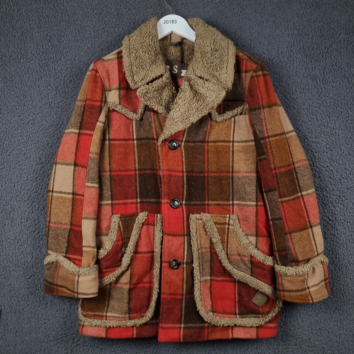 Vintage Diesel Jacket Men S Small Check Plaid Sherpa Shearling Venomous Trails