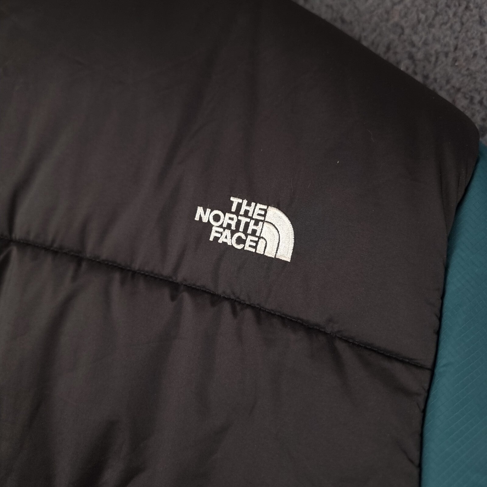THE NORTH FACE Jacket Womens M Medium Green Black Saikuru Puffer Insulated Zip
