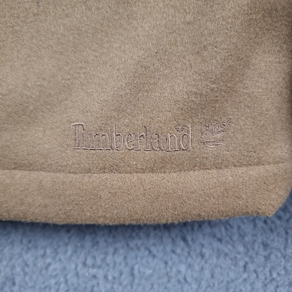 Vintage Timberland Jacket Mens L Brown Wool Coat Overcoat Insulated Collared 2002 Y2K
